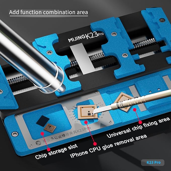 Multifunctional PCB Fixing Holder IC Chip Maintenance Fixture Professional Circuit Board Repair Dual Axis High-Temperature Resistant Positioning Table for Phone Repair