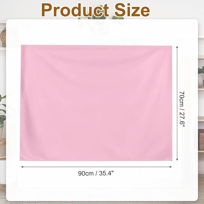 uxcell Cabinet Curtains, Dust Proof Privacy Drape Short Curtain, Hook & Loop Under The Desk Skirt for Kitchen Bathroom Closet Storage Room (35.4" W x 27.6" H, Pink)