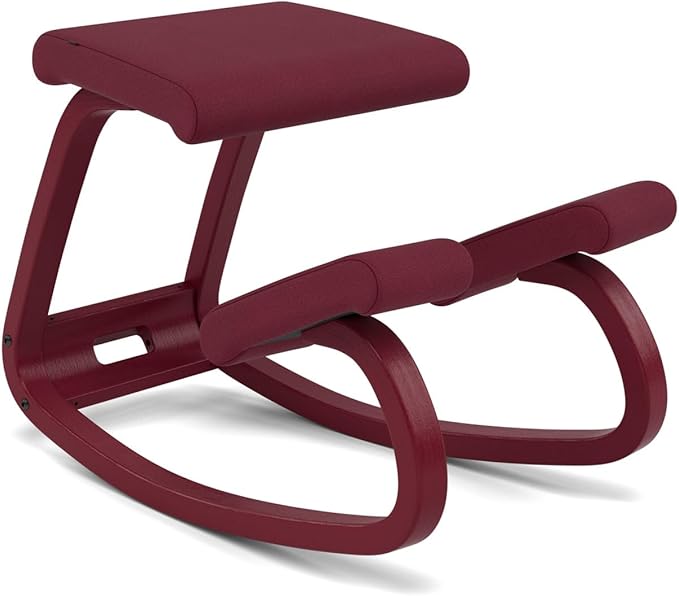 Varier Variable Monochrome Plum Ergonomic Office Kneeling Chair for Desk – Back Pain Relief, Rocking Seat for Home, Study & Posture Support – 10 Year Quality Guarantee