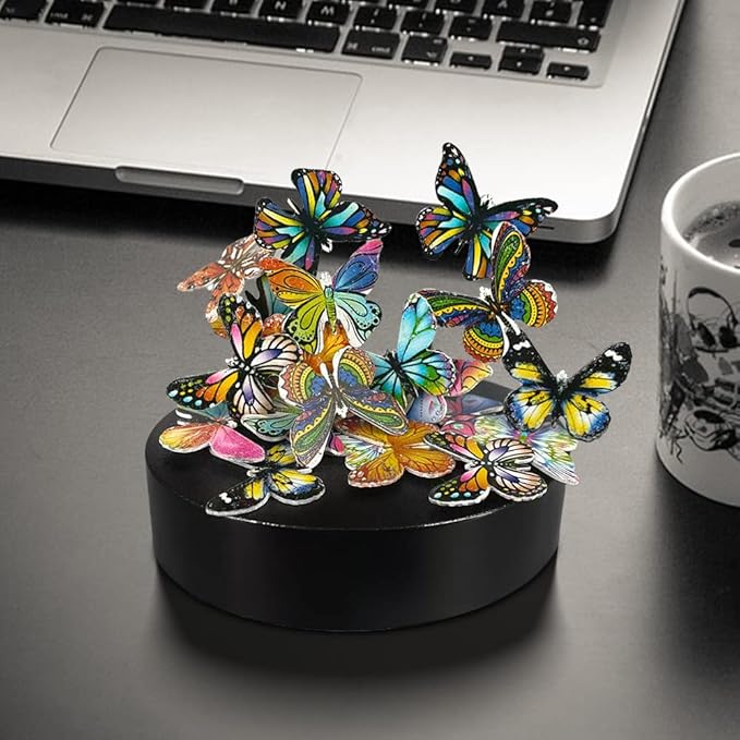 Desk Sculpture Butterflies Desktop Stress Relief Toy Fidget Toy for Anxiety Office Gift (22pcs Butterflies)