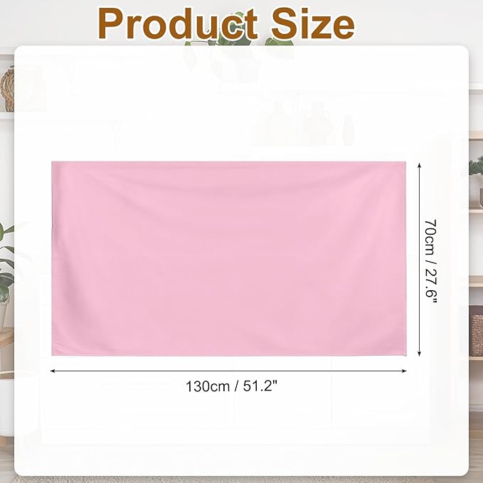 uxcell Cabinet Curtains, Dust Proof Privacy Drape Short Curtain, Hook & Loop Under The Desk Skirt for Kitchen Bathroom Closet Storage Room (51.1" W x 27.6" H, Pink)