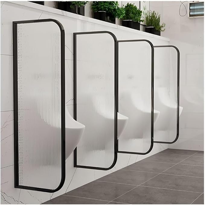 Desk Divider Urinal Partition Wall Divider，Translucent Glass Panels Bathroom Partition，Wall-Mounted Screen Toilet Partition Public Toilet Protection Divider(Schwarz,40x100 cm)