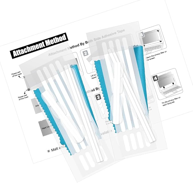 [2 Pack] 24 Inch - 16:9 Aspect Ratio - Computer Privacy Screen Filter for Widescreen Monitor - Anti-Glare - Protects Eyes from Harmful Glare and Blue Light