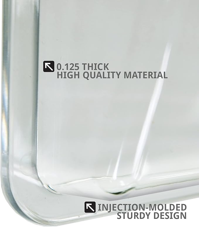 Azar Displays 250055 Clear Plastic Wall Mount File Holder with Suction Cups, 4-Pack