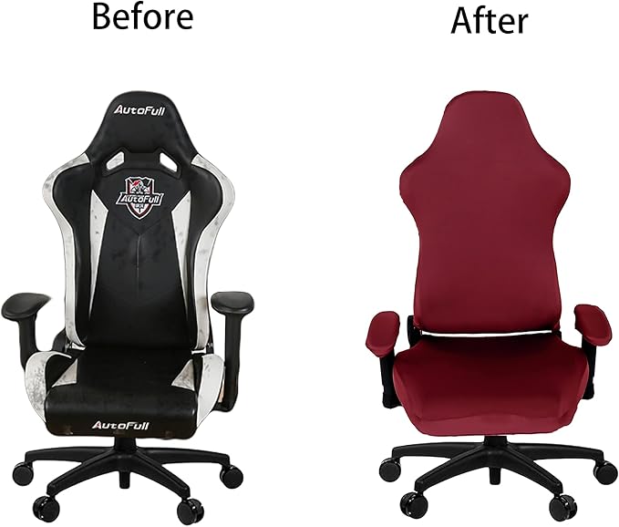 SARAFLORA Gaming Chair Covers Stretch Washable Computer Chairs Slipcovers for Armchair, Swivel Chair, Computer boss Chairs (Burgundy, X-Large)