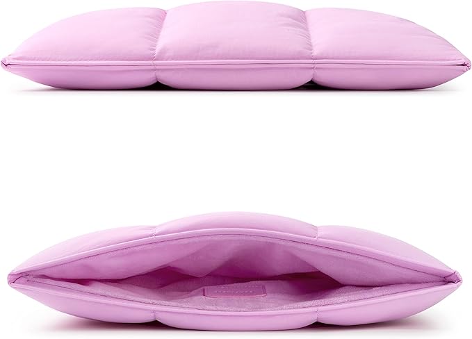 Comfyable Puffy Laptop Sleeve 13 Inch 14 Inch, Quilted Puffer Laptop Carrying Case for Women, Pillow Case Compatible with MacBook Air/Pro M5 M4 M3 M2 Pro/Max 2026, 13" MacBook Neo A18, Lavender Pink