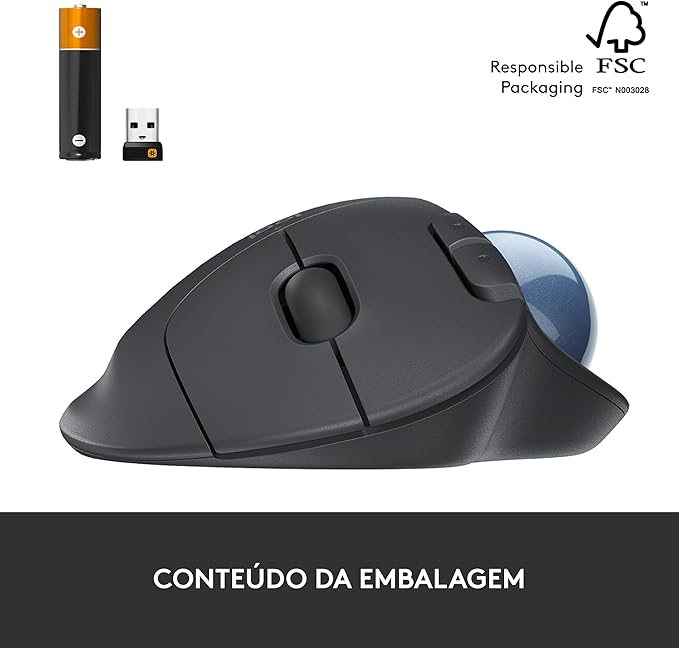 Logitech Ergo M575 Wireless Trackball, Ergonomic Comfort Design, Optical Wireless up to 33 feet 2000 DPI, Bluetooth Technology - 910-005869 (Black) (Renewed)