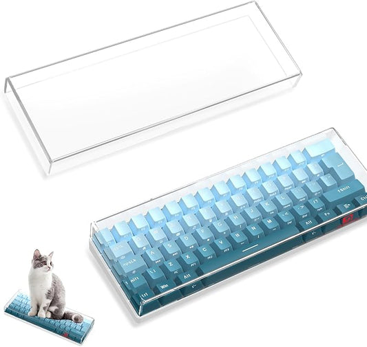 ZIYOU LANG KC01 Acrylic Clear Transparent Keyboard Cover(11.5*4.1*1.14’’) with Dustproof Waterproof Anti-hit Anti-cat Protective Case for 60% Small Layout 61Key 64Key 68Key Mechanical Gaming Keyboard