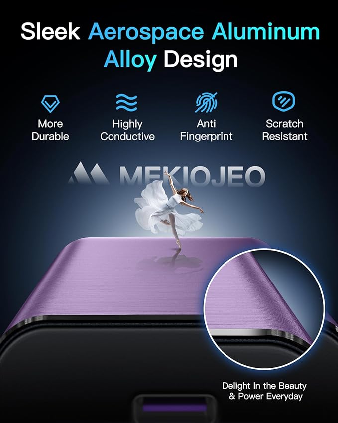 MEKIOJEO Aluminum Alloy 380W 12 Ports powerful USB C Charger Fast USB C Charging Station fridge 65W Laptop GaN Charger for MacBook Pro/Air/iPad Pro/iPhone (Purple)