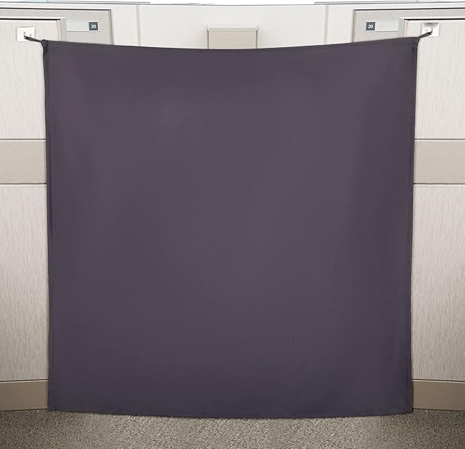 Pinkunn 40 x 48 Inch Office Cubicle Curtain with Stainless Steel Self Adhesive Hook Portable Privacy Door Partition Room Office Divider(Gray Brown)