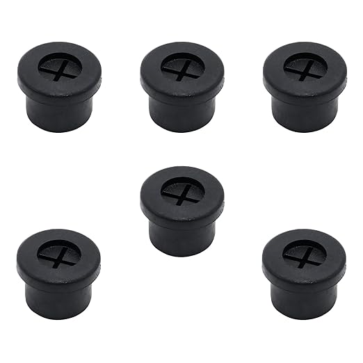 6 Pcs 12mm / 1/2 Inch Black Cable Cord Grommets, Rubber Desk Grommets for Table Computer Desk Wire Organizer TV Console and Other Furnitures Cover