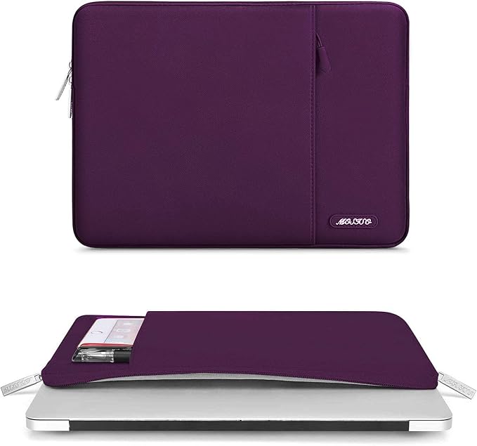 MOSISO Laptop Case 13 inch, Laptop Sleeve Compatible with MacBook Neo/Air/Pro 13 inch with A18/M5/M4/M3/M2/M1 Chip 2026-2016, Polyester Vertical Computer Sleeve Bag with Pocket, Magenta Purple