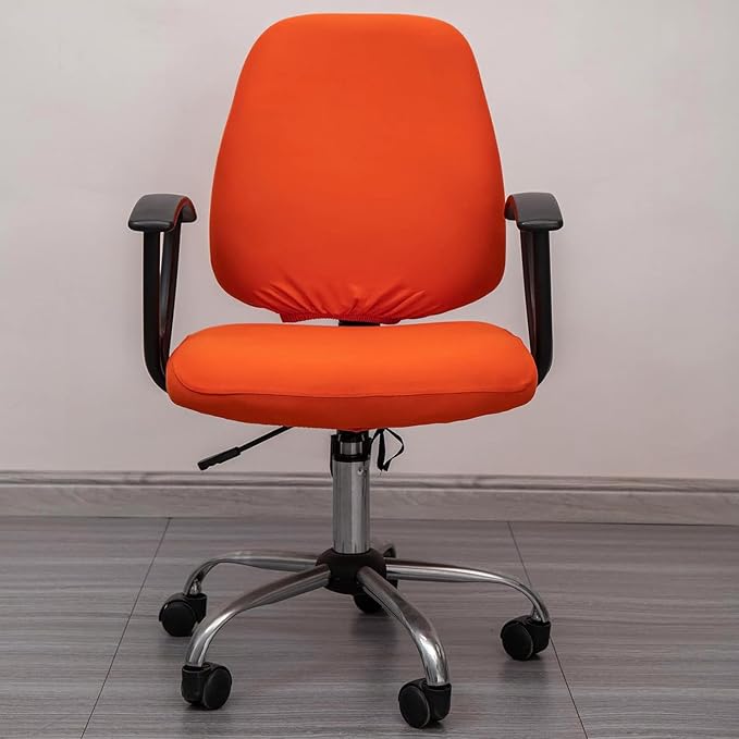 Melaluxe Computer Office Chair Covers, Protective & Stretchable Universal Chair Cover, Stretch Rotating Chair Slipcover (Orange)