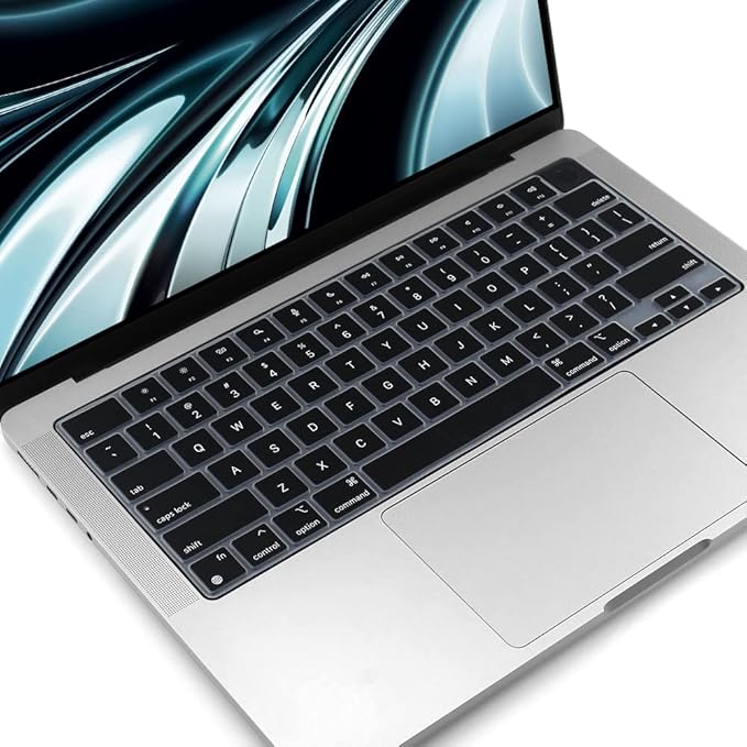 ProElife Keyboard Cover Skin for MacBook Air 13.6 inch 15 inch 2026-2022 M5 M4 M3 M2, Ultra Thin Keyboard Protector U.S Enter for 2026-2022 Air 13.6'' 15'' M5 M4 M3 M2 Accessory (Black)
