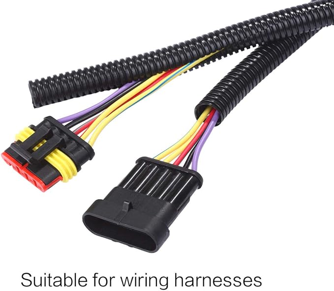 Alex Tech 50ft - 3/4 inch Split Wire Loom Tubing - Black