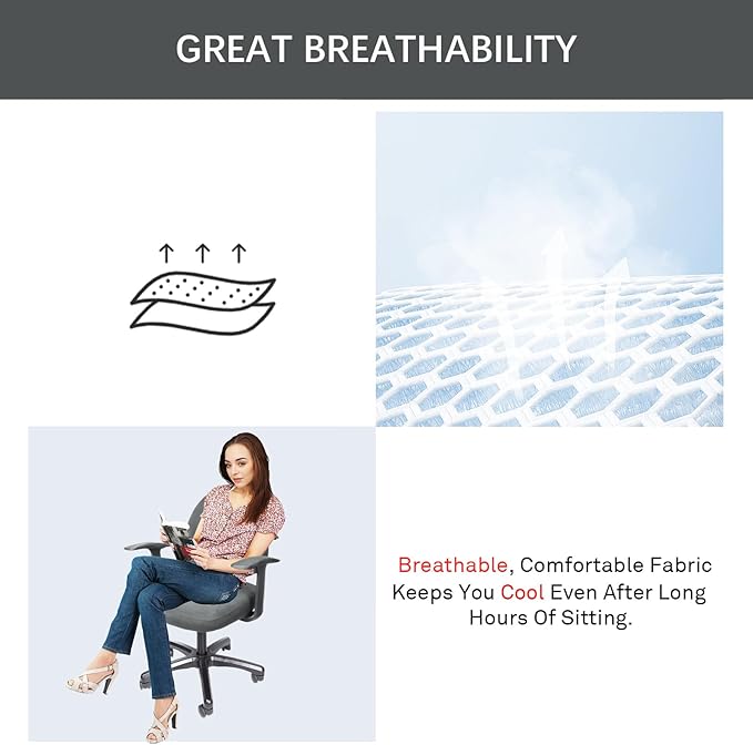 WOMACO Office Computer Chair Cover with Armrest Covers, Stretch Universal Rotating Rolling Desk Chair Slipcover, 4 PCS Stretchable Office Chair Seat Protector (Gray, with Armrest Covers)