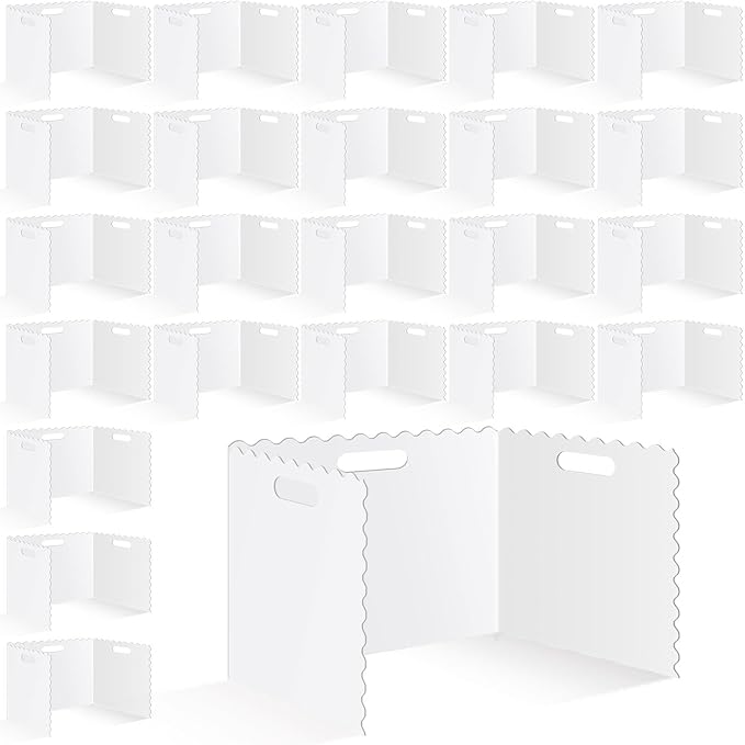 Whaline 24 Pcs Student Desk Privacy Boards White Classroom Desk Divider Shield Privacy Panel Folders Screen Partition for School Teacher Student Test Supplies