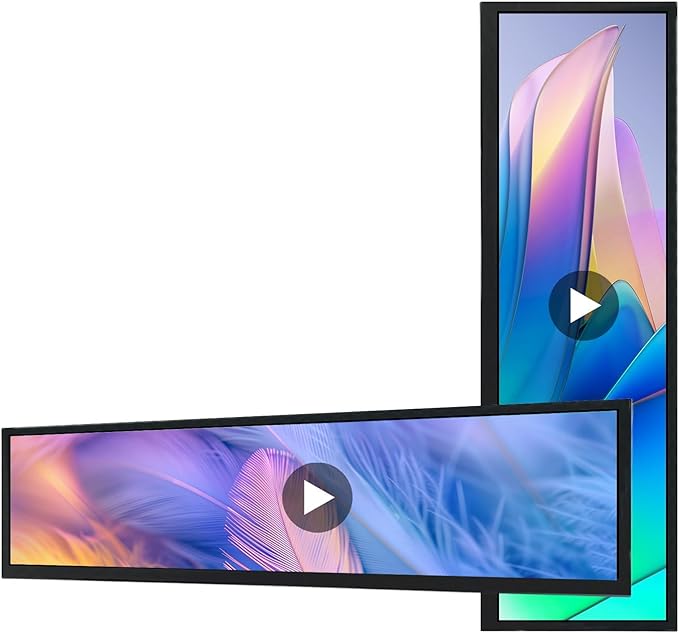 VSDISPLAY 14.5 Inch Android 11 Touchscreen Monitor 2560x720 Stretched Bar LCD Display Support USB Autocopy Autoplay Video Image Audio