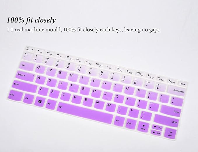Keyboard Cover Skins for Lenovo Idepad S540 14" 14 inch, Lenovo Flex 5 5g 2-in-1 Laptop, Lenovo Ideapad Flex 5 14" Laptop Keyboard Protector - Gradual Purple