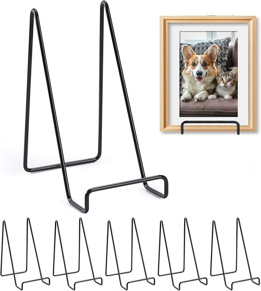 6 Pack 6 Inch Plate Stands for Display,Book Display Stand,Metal Plate Holder Display Stands,Small Easels for Display,Suitable for Books, Desktop Art, Images,Photos,and Collages