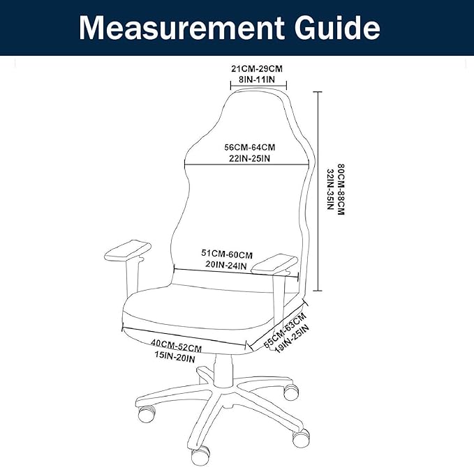 Gaming Chair Cover Cat Scratch Proof Jacquard, Soft Spandex Gaming Chair Slipcovers Arms Attached Washable for Office Chair (2,one Size)