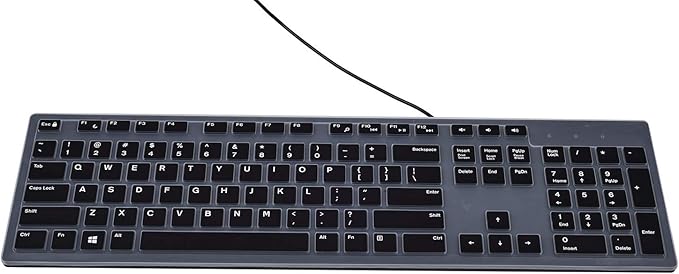 Keyboard Cover Skins Compatible with Dell KM636 KB216 Wired Keyboard & Dell Optiplex 5250 3050 3240 5460 7450 7050 & Dell Inspiron AIO 3475/3670/3477 All-in one Desktop(Black)