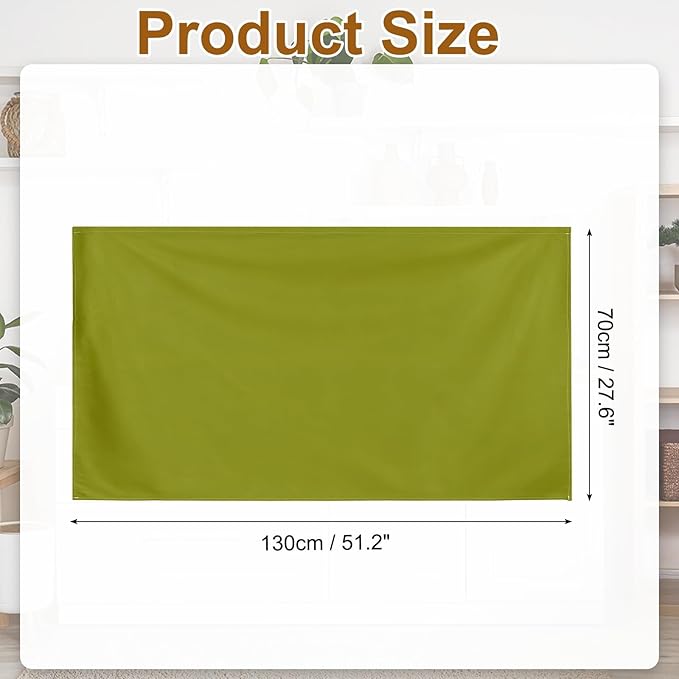 uxcell Cabinet Curtains, Dust Proof Privacy Drape Short Curtain, Hook & Loop Under The Desk Skirt for Kitchen Bathroom Closet Storage Room (51.1" W x 27.6" H, Olive Green)