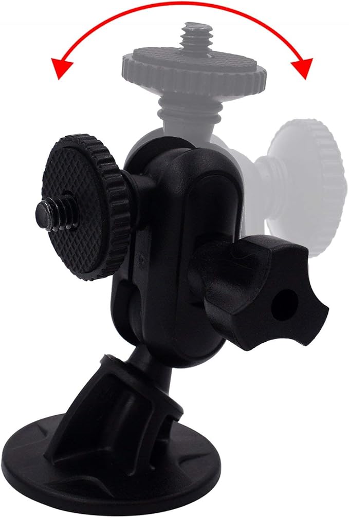CH01C 1/4" Thread Camera Mount Holder Mini Adhesive 16mm Base - Dash Cam Permanent Tripod Windshield/Dashboard Mount Holder Fit Sony/Ricoh/HP/GoPro/Oculus(M4 M6 Screw Join Ball Included)
