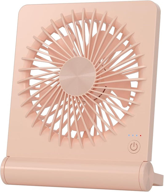 Small Desk Fan,Rechargeable USB Fan Battery Operated,Ultra Quiet, Strong Wind, 3 Speeds Travel Fans