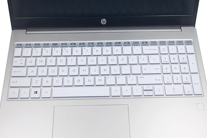 Keyboard Skin Compatible for 15.6" HP Laptop 15-fc 15-fd 15t-fd 15z-fc Series, HP Pavilion 15 15-eg/eh/er 15t-eg200/eg300 15z-eh300 Series, HP Pavilion 17z 17z-cp000 17z-ca200 17-cn 17-cp (White)