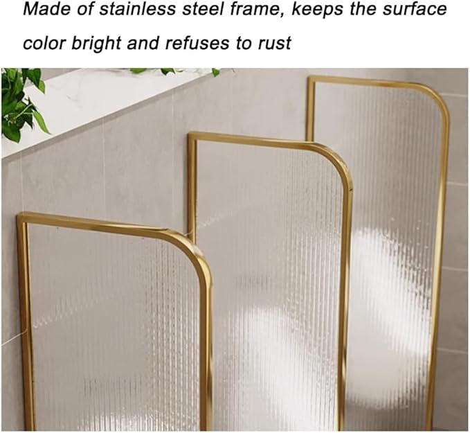 Desk Divider Urinal Partition Wall Divider，Translucent Glass Panels Bathroom Partition，Wall-Mounted Screen Toilet Partition Public Toilet Protection Divider(Gold,40x100 cm)