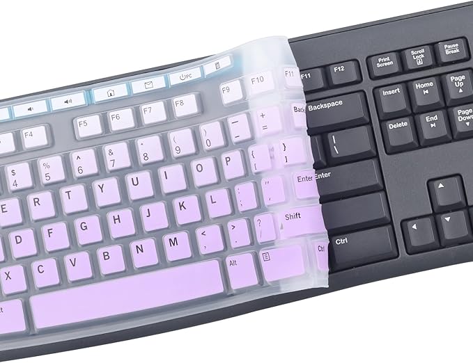 Keyboard Cover Skin Protector Fit Logitech MK295 MK275 MK270 Wireless Keyboard, Logitech K200 K260 K270 MK200 MK260 Keyboard (NOT Fit Other Model Keyboards)-OmbrePurple