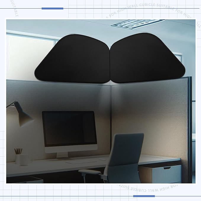 Juexica Foldable Office Cubicle and Desk Shade, Portable 29.5 Inch Cubicle Shade Canopy for Light Sensitive Workers, Fully Block Light and Airflow, for Working Partitions Corner Privacy Accessories