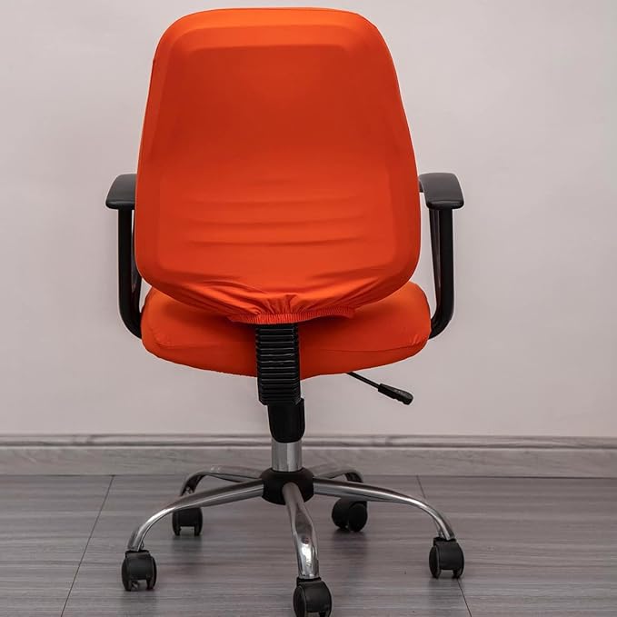 Melaluxe Computer Office Chair Covers, Protective & Stretchable Universal Chair Cover, Stretch Rotating Chair Slipcover (Orange)