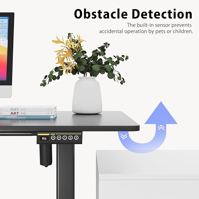Electric Standing Desk Frame,Adjustable Height and Length,The Maximum Size it can accommodate is 63 * 28 inches for the Tabletop,3 Preset Heights,Rated for 154 pounds of Weight.Black