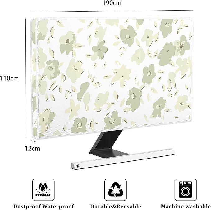 Watercolor Flowers Waterproof 80 Inch Television Screen Cover Anti-Static Dustproof Cottagecore Botanical Television Covers Protective Screen TV Desktop TVs Hanging TV LED LCD OLED
