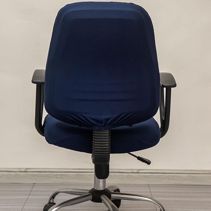 Melaluxe Computer Office Chair Covers, Protective & Stretchable Universal Chair Cover, Stretch Rotating Chair Slipcover (Navy)