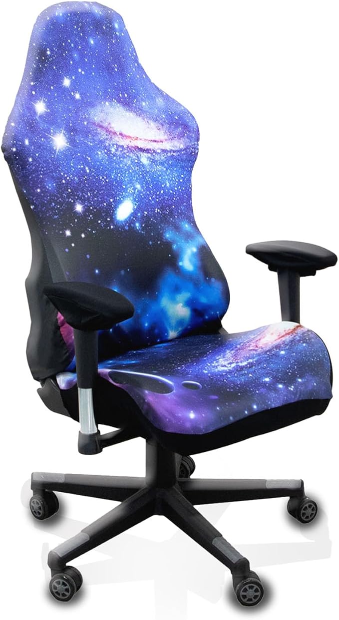 Gaming Chair Covers Slipcovers, 3D Printing Stretchable Elastic Computer Reclining Gaming Chair Seat Cover with Armrest Cover (No Chairs)(L)