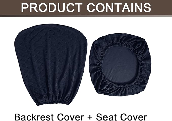 Office Chair Cover Universal Rotating Chair Slipcovers Stretch Removable Protector Computer Chair Seat Cover (Navy Blue, Chair Seat Cover + Backrest Cover)