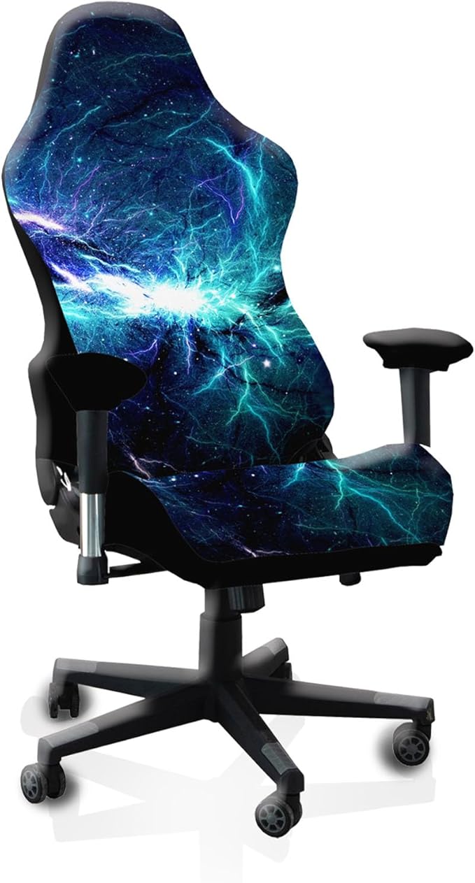 Gaming Chair Covers Slipcovers, 3D Printing Stretchable Elastic Computer Reclining Gaming Chair Seat Cover with Armrest Cover (No Chairs)(H)