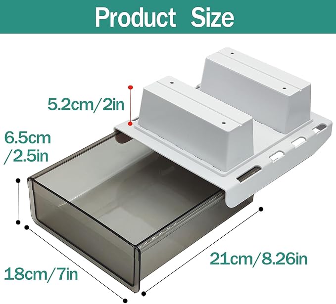 SVNNELP 2 Pack Upgrade Under Desk Drawer for Table with Lip,Office Attachable Plastic Desktop Accessories & Workspace Organizers,Hidden Under Table Desk Storage Organizer Pencil Tray Drawer Slide Out