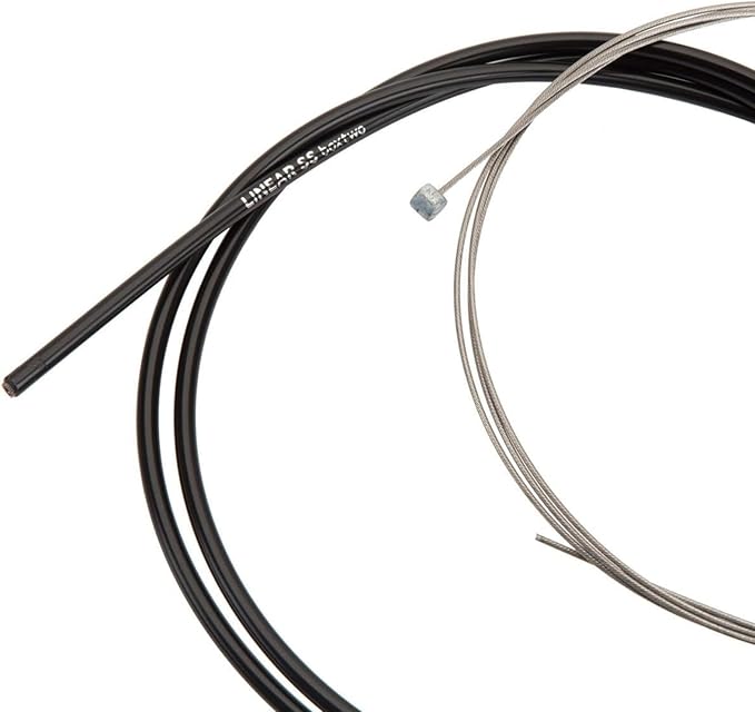 Box One/Two Linear Bicycle Brake Cable Housing Kit with 1 Set Bike Brake Line, 1 Piece Bike Cable Housing with 2 Alloy End Caps Compatible for All V Brakes