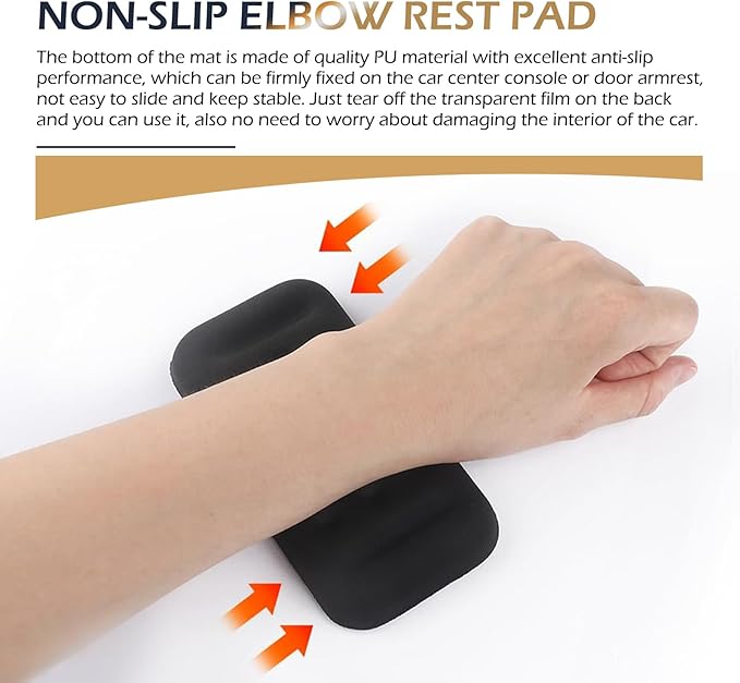 2PCS Car Arm Rest Pads, Soft Car Arm Rest Elbow Pads, Memory Foam armrest Cushion, Universal Car Door Elbow Arm Pad, Car Interior Accessories (Black)