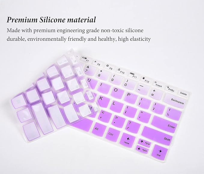 Keyboard Cover Skins for Lenovo Idepad S540 14" 14 inch, Lenovo Flex 5 5g 2-in-1 Laptop, Lenovo Ideapad Flex 5 14" Laptop Keyboard Protector - Gradual Purple
