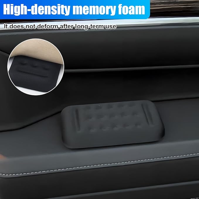 Car Arm Rest Elbow Pads, Soft Comfortable Vehicle Door Armrest Cushion, Memory Foam Arm Leg Support Pillow for Relief Pressure, Non-Slip Auto Interior Center Console Pad Accessory (2PCS)