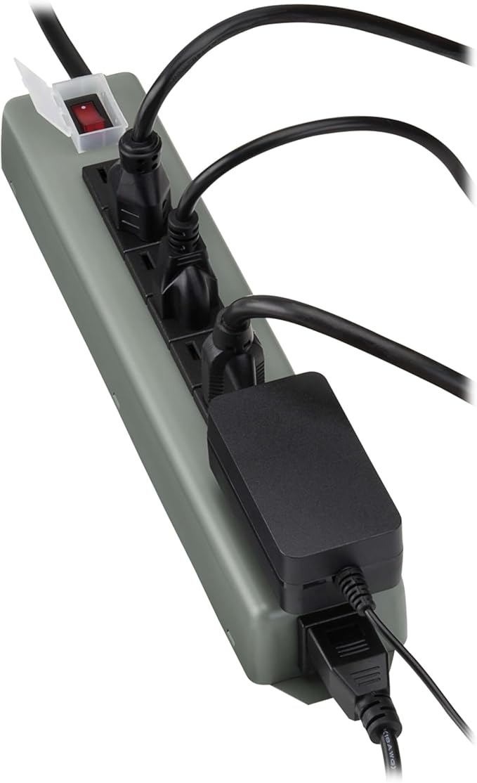 Eaton Tripp Lite series 9-Outlet Heavy Duty Power Strip, Metal, Mountable (Wall Mount & Under Desk) 15ft Extension Cord, On/Off Switch Cover, Industrial Garage Shop Work Bench Applications (UL24CB-15)
