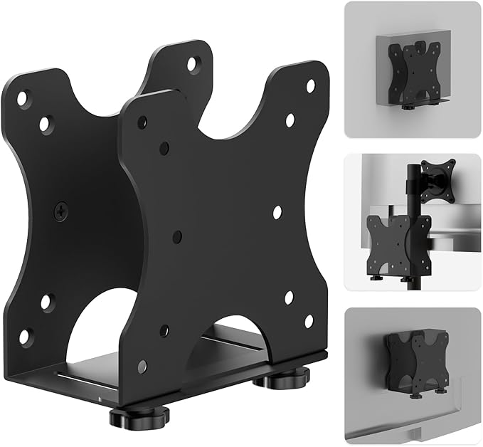 Adjustable Thin Client Mini PC Vesa Mount to Wall, Under Desk, Attached to Monitor Arm and Stand Pole for HP, Dell, Bosgame Ryzen 5, GMKtec K11, Bmax B3, KAMRUI E3B, NUC, Mac mini and Small CPUs