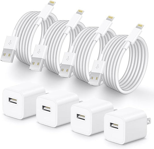 i Phone Lightning Charger，[MFi Certified] Phone Charger USB with Charging Cord 6 ft i Phone Charger Cable for i Phone 14 13 12 11 Pro/Pro Max/SE 2022/8/7/XS/XR/X/i Pad (4- Pack)