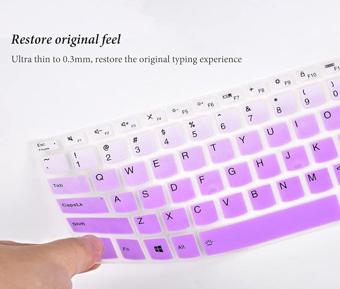 Keyboard Cover Skins for Lenovo Idepad S540 14" 14 inch, Lenovo Flex 5 5g 2-in-1 Laptop, Lenovo Ideapad Flex 5 14" Laptop Keyboard Protector - Gradual Purple
