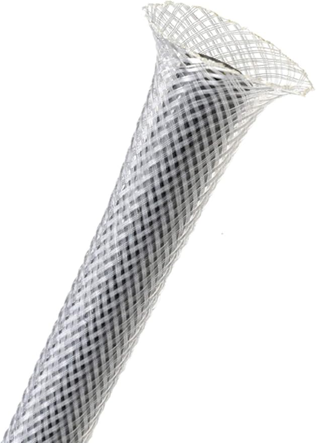 1.25" PET Expandable Braided Sleeving - Color: Clear - Length: 10FT